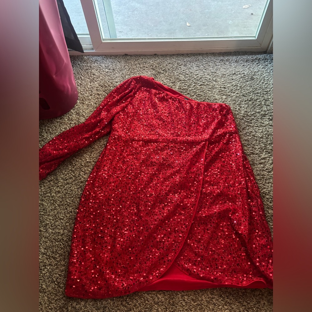 SHEIN Red Curve Dress